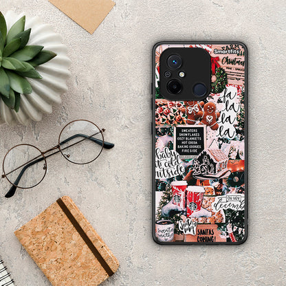 Θήκη Xiaomi Redmi 12C Xmas Habbits από τη Smartfits με σχέδιο στο πίσω μέρος και μαύρο περίβλημα | Xiaomi Redmi 12C Xmas Habbits Case with Colorful Back and Black Bezels