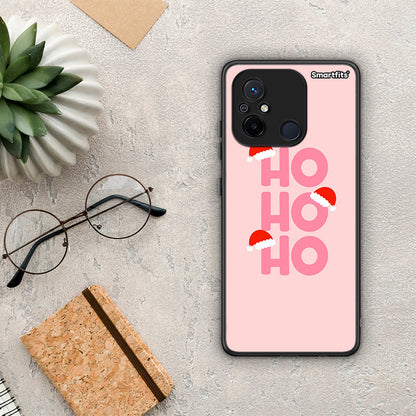 Θήκη Xiaomi Redmi 12C Xmas Ho Ho Ho από τη Smartfits με σχέδιο στο πίσω μέρος και μαύρο περίβλημα | Xiaomi Redmi 12C Xmas Ho Ho Ho Case with Colorful Back and Black Bezels