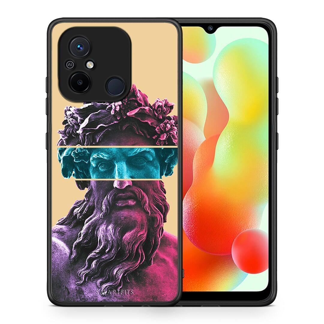 Θήκη Xiaomi Redmi 12C Zeus Art από τη Smartfits με σχέδιο στο πίσω μέρος και μαύρο περίβλημα | Xiaomi Redmi 12C Zeus Art Case with Colorful Back and Black Bezels