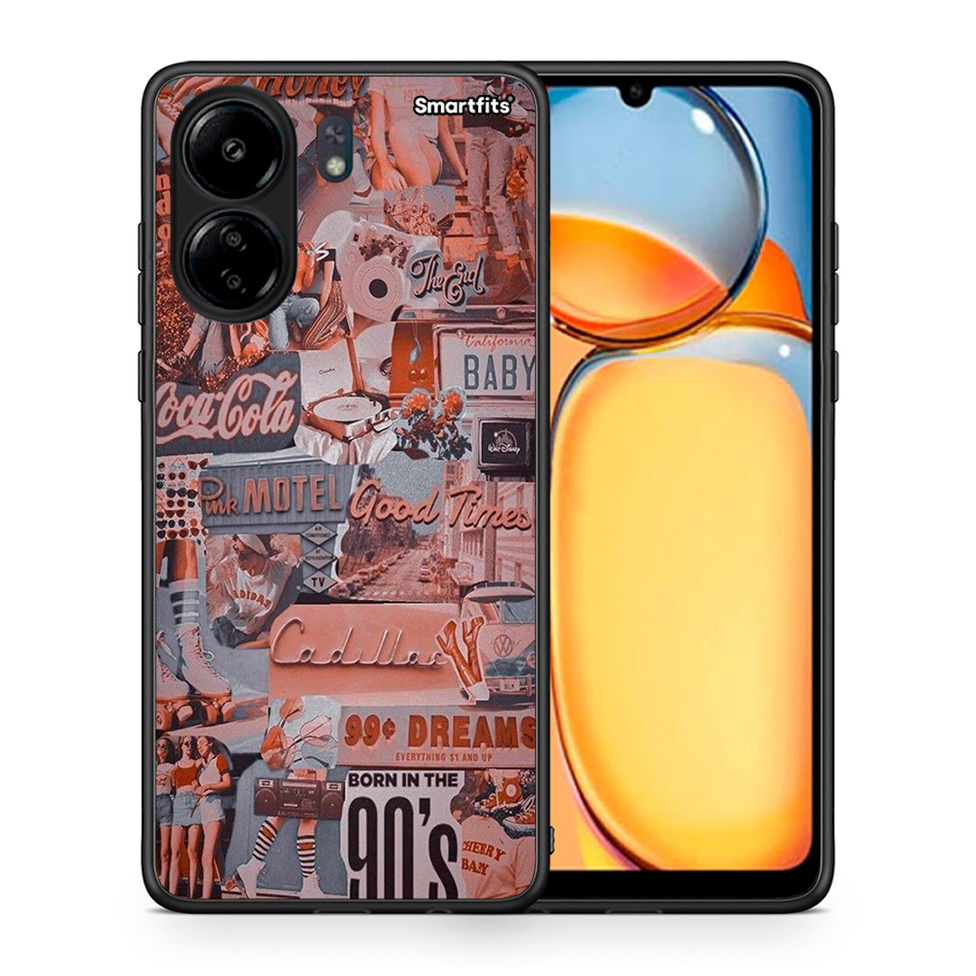 Θήκη Xiaomi Redmi 13C Born In 90s από τη Smartfits με σχέδιο στο πίσω μέρος και μαύρο περίβλημα | Xiaomi Redmi 13C Born In 90s case with colorful back and black bezels