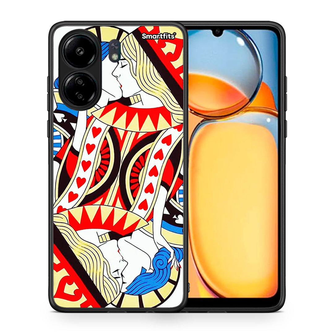 Θήκη Xiaomi Redmi 13C Card Love από τη Smartfits με σχέδιο στο πίσω μέρος και μαύρο περίβλημα | Xiaomi Redmi 13C Card Love case with colorful back and black bezels
