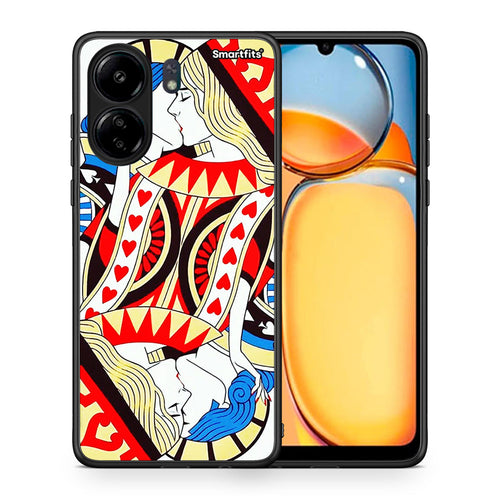 Θήκη Xiaomi Redmi 13C Card Love από τη Smartfits με σχέδιο στο πίσω μέρος και μαύρο περίβλημα | Xiaomi Redmi 13C Card Love case with colorful back and black bezels