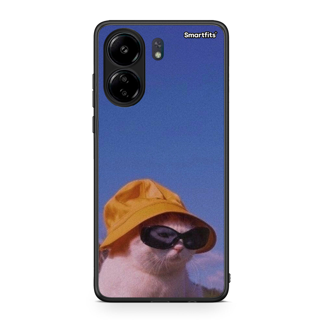 Xiaomi Redmi 13C Cat Diva θήκη από τη Smartfits με σχέδιο στο πίσω μέρος και μαύρο περίβλημα | Smartphone case with colorful back and black bezels by Smartfits