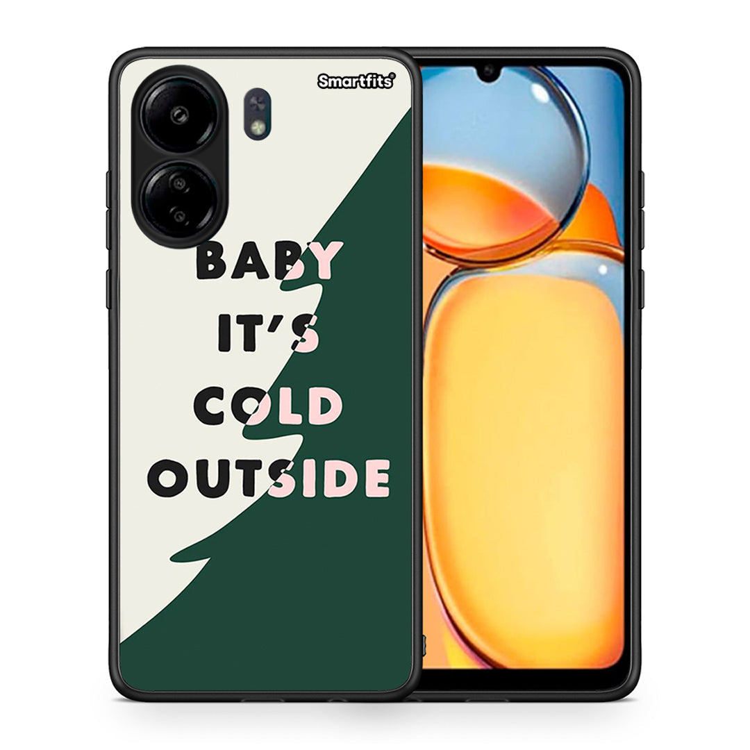 Θήκη Xiaomi Redmi 13C Cold Outside από τη Smartfits με σχέδιο στο πίσω μέρος και μαύρο περίβλημα | Xiaomi Redmi 13C Cold Outside case with colorful back and black bezels