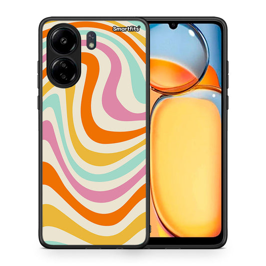 Θήκη Xiaomi Redmi 13C Colourful Waves από τη Smartfits με σχέδιο στο πίσω μέρος και μαύρο περίβλημα | Xiaomi Redmi 13C Colourful Waves case with colorful back and black bezels