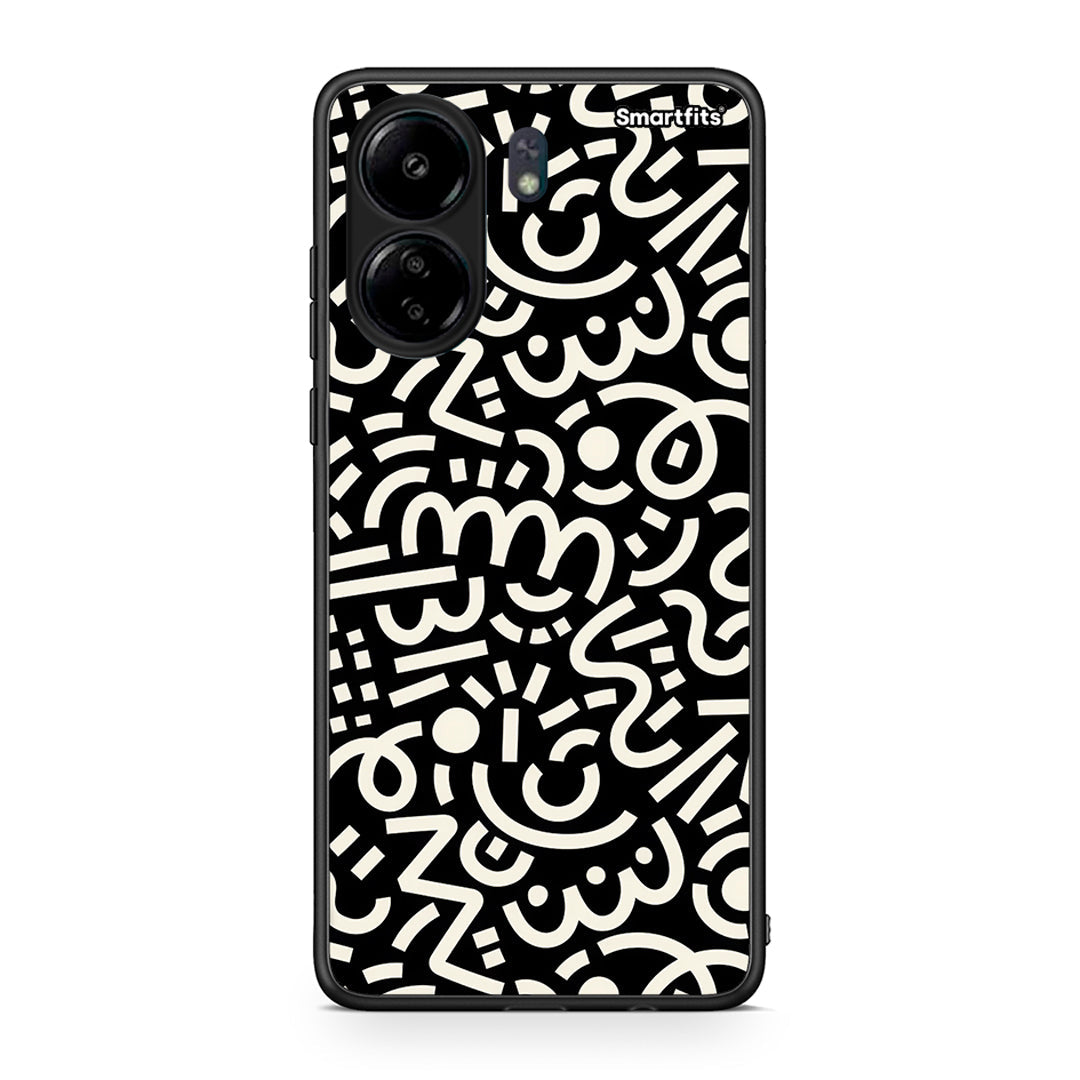 Xiaomi Redmi 13C Doodle Art Θήκη από τη Smartfits με σχέδιο στο πίσω μέρος και μαύρο περίβλημα | Smartphone case with colorful back and black bezels by Smartfits