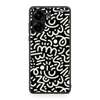 Xiaomi Redmi 13C Doodle Art Θήκη από τη Smartfits με σχέδιο στο πίσω μέρος και μαύρο περίβλημα | Smartphone case with colorful back and black bezels by Smartfits
