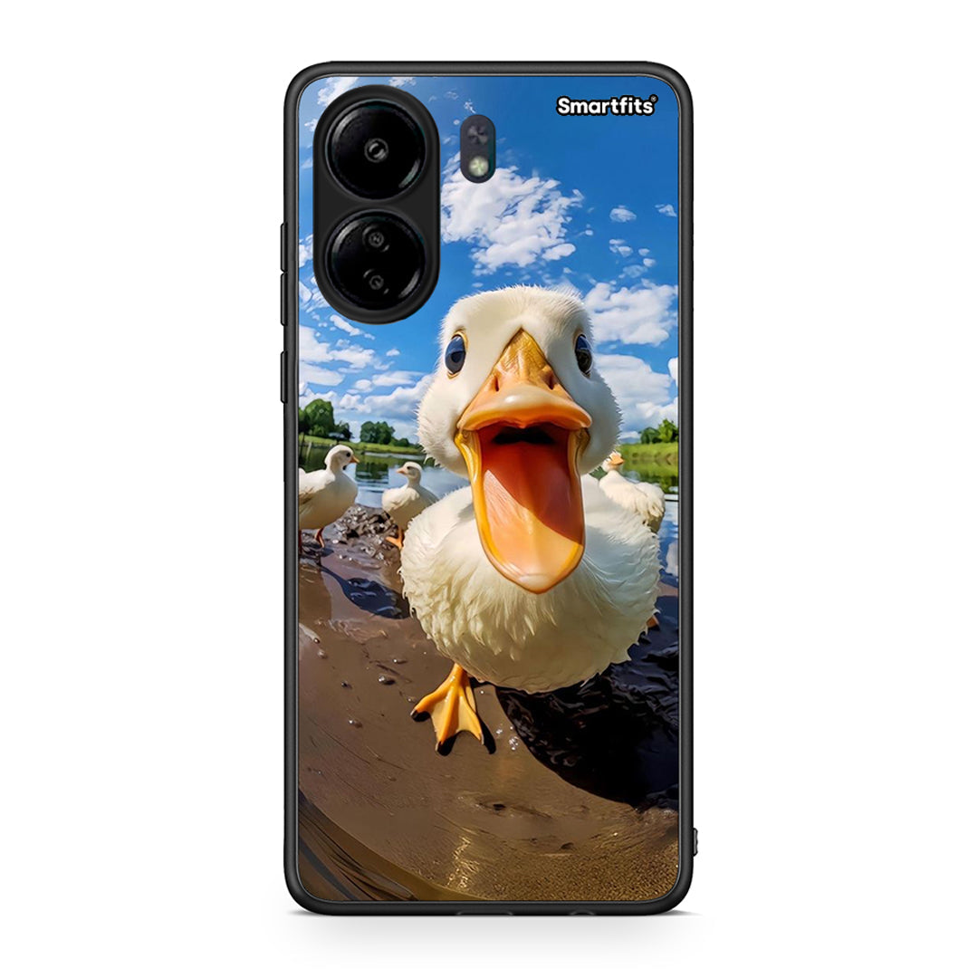 Xiaomi Redmi 13C Duck Face θήκη από τη Smartfits με σχέδιο στο πίσω μέρος και μαύρο περίβλημα | Smartphone case with colorful back and black bezels by Smartfits