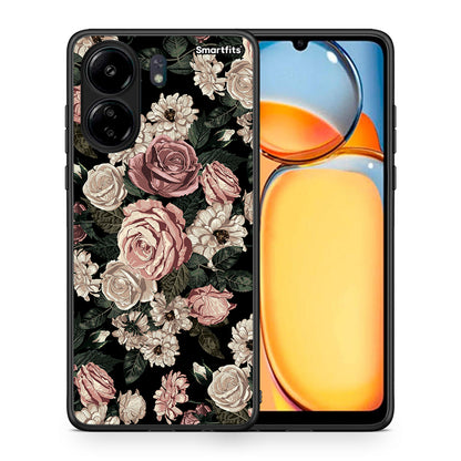 Θήκη Xiaomi Redmi 13C Wild Roses Flower από τη Smartfits με σχέδιο στο πίσω μέρος και μαύρο περίβλημα | Xiaomi Redmi 13C Wild Roses Flower case with colorful back and black bezels