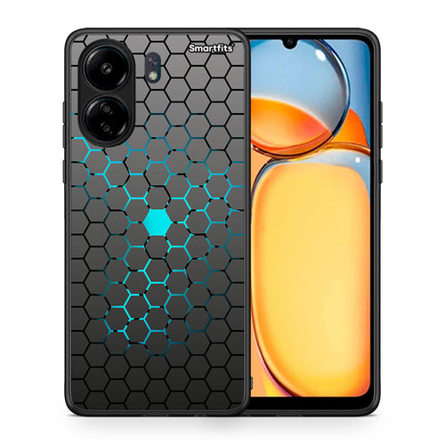 Θήκη Xiaomi Redmi 13C Hexagonal Geometric από τη Smartfits με σχέδιο στο πίσω μέρος και μαύρο περίβλημα | Xiaomi Redmi 13C Hexagonal Geometric case with colorful back and black bezels