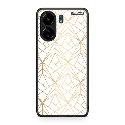 111 - Xiaomi Redmi 13C Luxury White Geometric case, cover, bumper