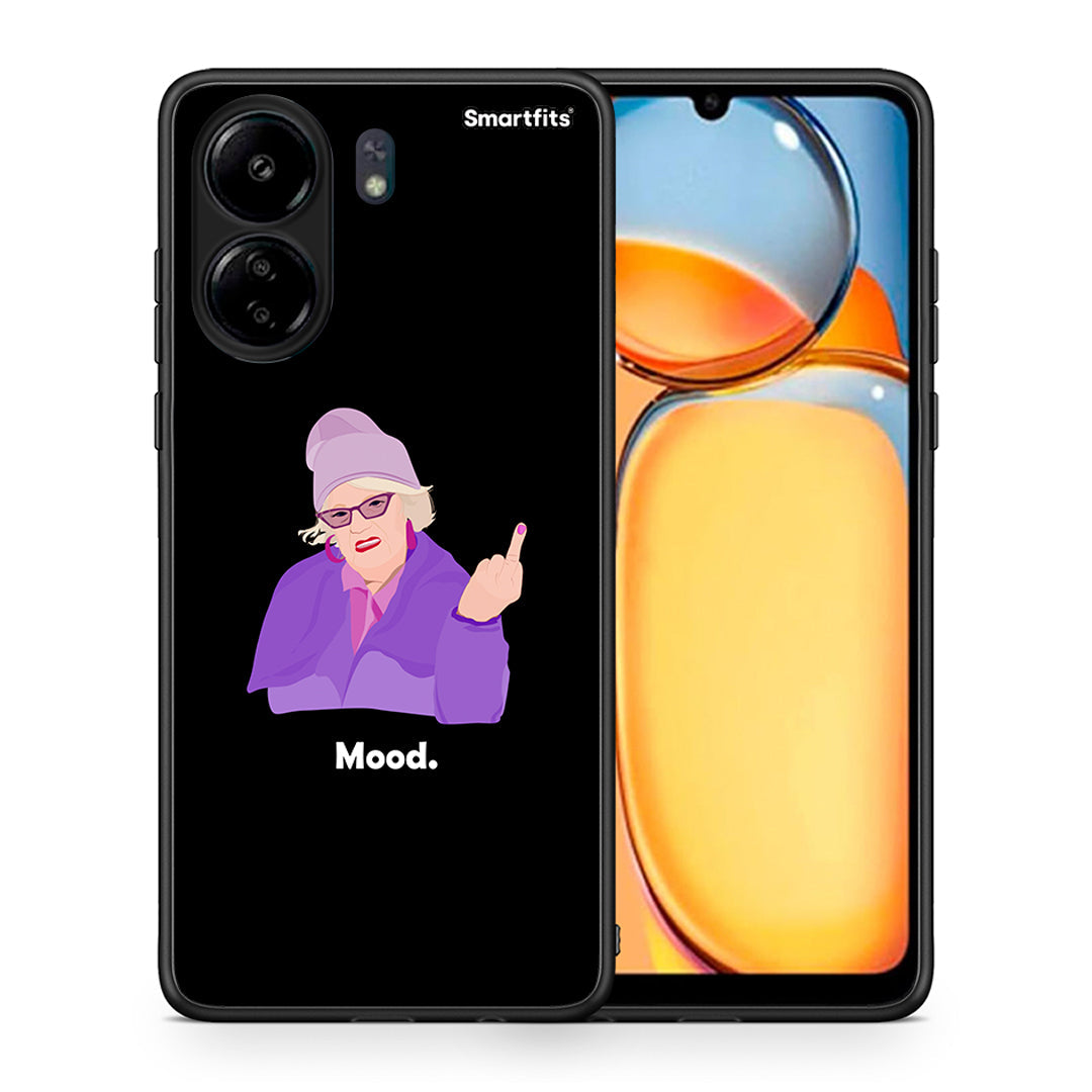 Θήκη Xiaomi Redmi 13C Grandma Mood Black από τη Smartfits με σχέδιο στο πίσω μέρος και μαύρο περίβλημα | Xiaomi Redmi 13C Grandma Mood Black case with colorful back and black bezels