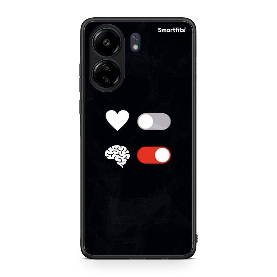 Xiaomi Redmi 13C Heart Vs Brain Θήκη Αγίου Βαλεντίνου από τη Smartfits με σχέδιο στο πίσω μέρος και μαύρο περίβλημα | Smartphone case with colorful back and black bezels by Smartfits