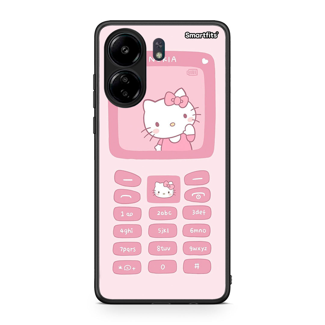 Xiaomi Redmi 13C Hello Kitten Θήκη Αγίου Βαλεντίνου από τη Smartfits με σχέδιο στο πίσω μέρος και μαύρο περίβλημα | Smartphone case with colorful back and black bezels by Smartfits