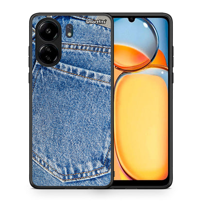 Θήκη Xiaomi Redmi 13C Jeans Pocket από τη Smartfits με σχέδιο στο πίσω μέρος και μαύρο περίβλημα | Xiaomi Redmi 13C Jeans Pocket case with colorful back and black bezels