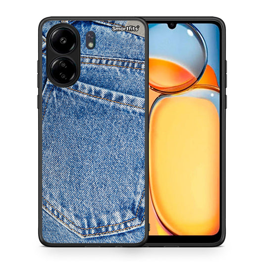 Θήκη Xiaomi Redmi 13C Jeans Pocket από τη Smartfits με σχέδιο στο πίσω μέρος και μαύρο περίβλημα | Xiaomi Redmi 13C Jeans Pocket case with colorful back and black bezels