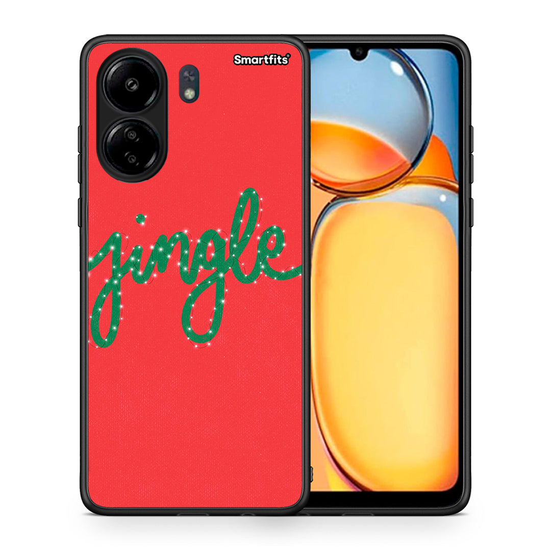 Θήκη Xiaomi Redmi 13C Jingle Xmas από τη Smartfits με σχέδιο στο πίσω μέρος και μαύρο περίβλημα | Xiaomi Redmi 13C Jingle Xmas case with colorful back and black bezels