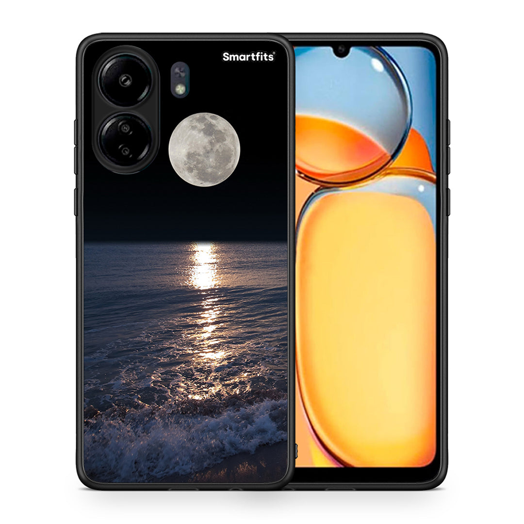 Θήκη Xiaomi Redmi 13C Moon Landscape από τη Smartfits με σχέδιο στο πίσω μέρος και μαύρο περίβλημα | Xiaomi Redmi 13C Moon Landscape case with colorful back and black bezels