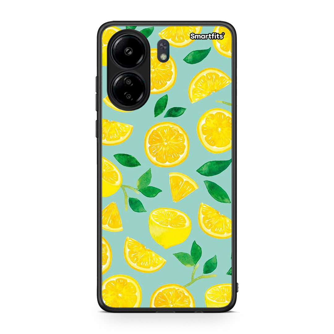 Xiaomi Redmi 13C Lemons θήκη από τη Smartfits με σχέδιο στο πίσω μέρος και μαύρο περίβλημα | Smartphone case with colorful back and black bezels by Smartfits