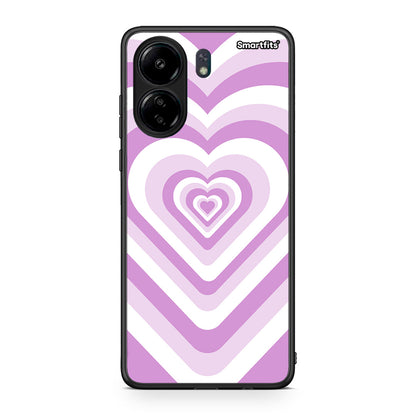 Xiaomi Redmi 13C Lilac Hearts θήκη από τη Smartfits με σχέδιο στο πίσω μέρος και μαύρο περίβλημα | Smartphone case with colorful back and black bezels by Smartfits