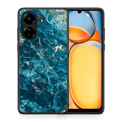 Θήκη Xiaomi Redmi 13C Marble Blue από τη Smartfits με σχέδιο στο πίσω μέρος και μαύρο περίβλημα | Xiaomi Redmi 13C Marble Blue case with colorful back and black bezels