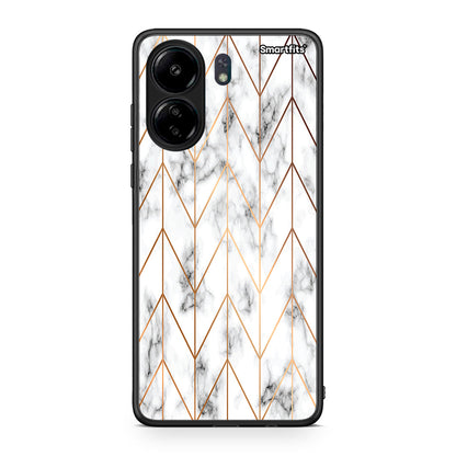 44 - Xiaomi Redmi 13C Gold Geometric Marble case, cover, bumper