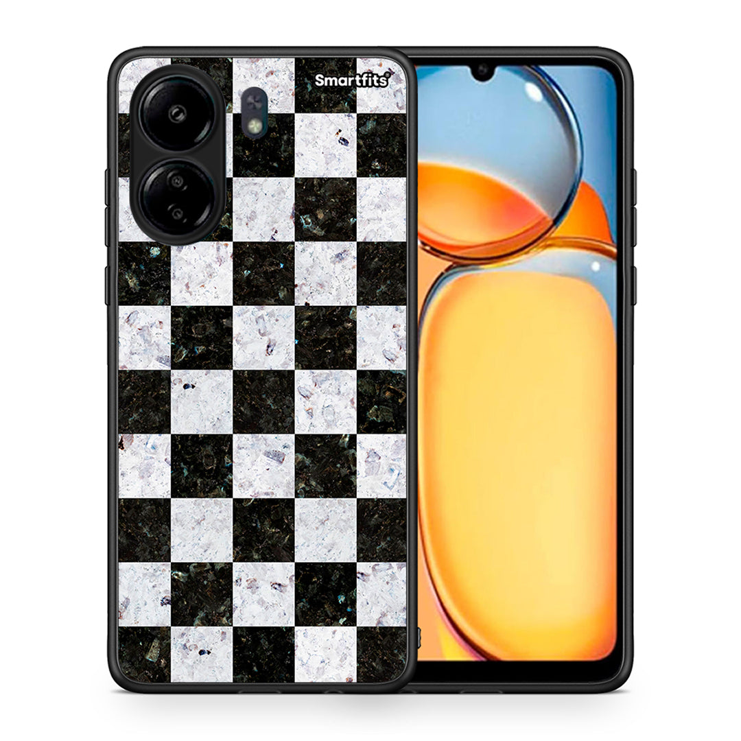 Θήκη Xiaomi Redmi 13C Square Geometric Marble από τη Smartfits με σχέδιο στο πίσω μέρος και μαύρο περίβλημα | Xiaomi Redmi 13C Square Geometric Marble case with colorful back and black bezels