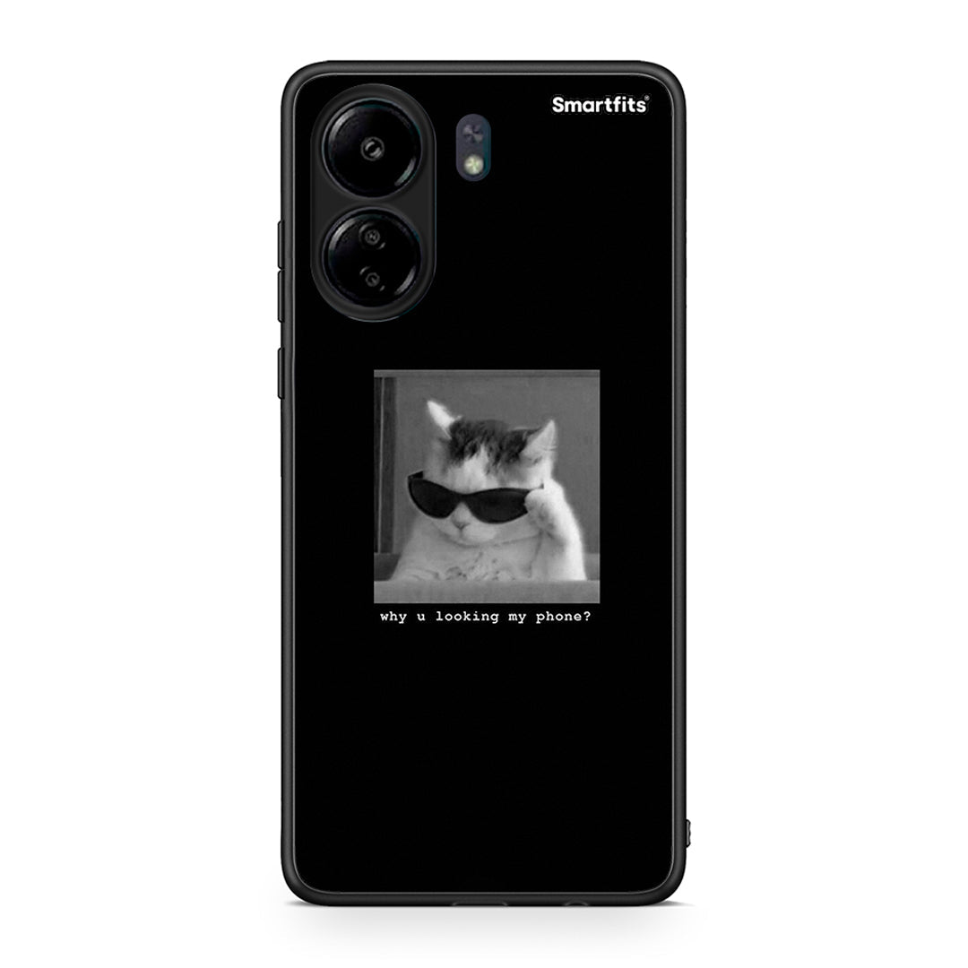 Xiaomi Redmi 13C Meme Cat θήκη από τη Smartfits με σχέδιο στο πίσω μέρος και μαύρο περίβλημα | Smartphone case with colorful back and black bezels by Smartfits