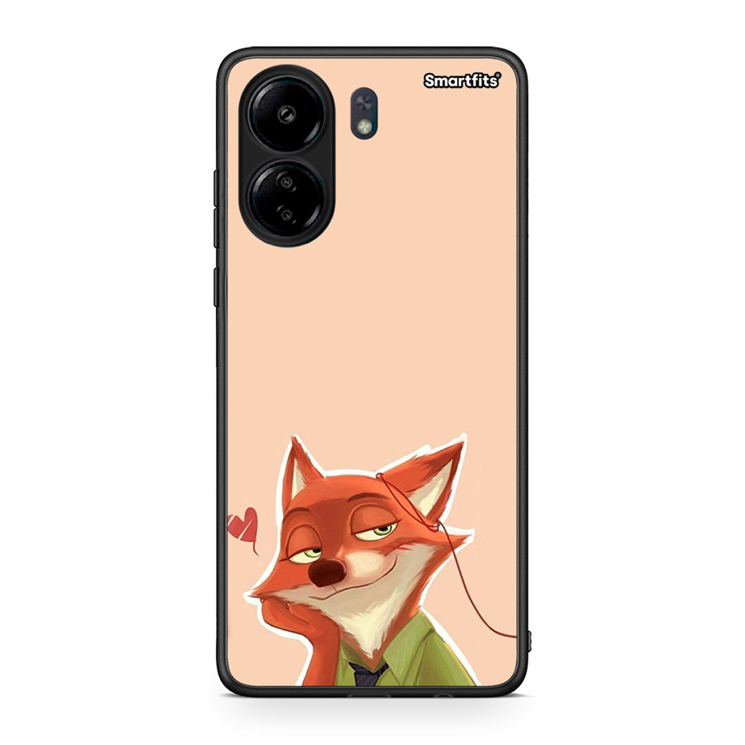 Xiaomi Redmi 13C Nick Wilde And Judy Hopps Love 1 θήκη από τη Smartfits με σχέδιο στο πίσω μέρος και μαύρο περίβλημα | Smartphone case with colorful back and black bezels by Smartfits