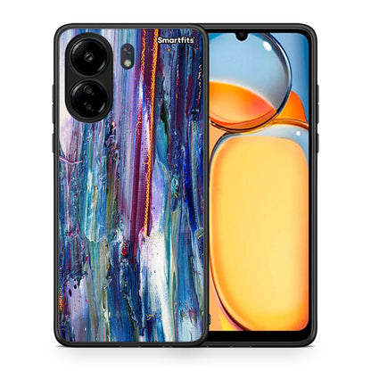 Θήκη Xiaomi Redmi 13C Winter Paint από τη Smartfits με σχέδιο στο πίσω μέρος και μαύρο περίβλημα | Xiaomi Redmi 13C Winter Paint case with colorful back and black bezels