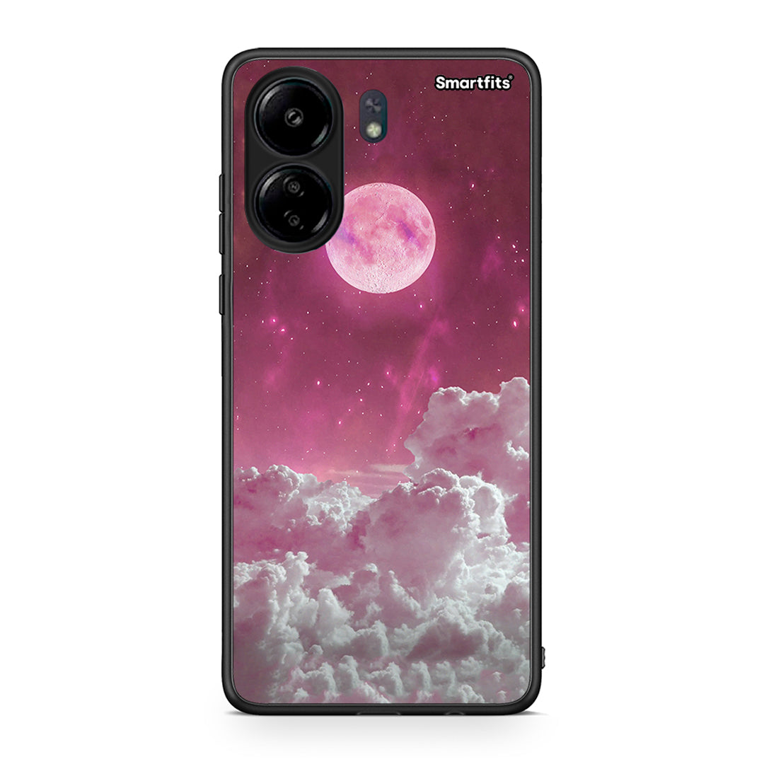 Xiaomi Redmi 13C Pink Moon Θήκη από τη Smartfits με σχέδιο στο πίσω μέρος και μαύρο περίβλημα | Smartphone case with colorful back and black bezels by Smartfits