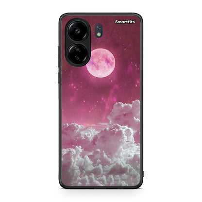 Xiaomi Redmi 13C Pink Moon Θήκη από τη Smartfits με σχέδιο στο πίσω μέρος και μαύρο περίβλημα | Smartphone case with colorful back and black bezels by Smartfits