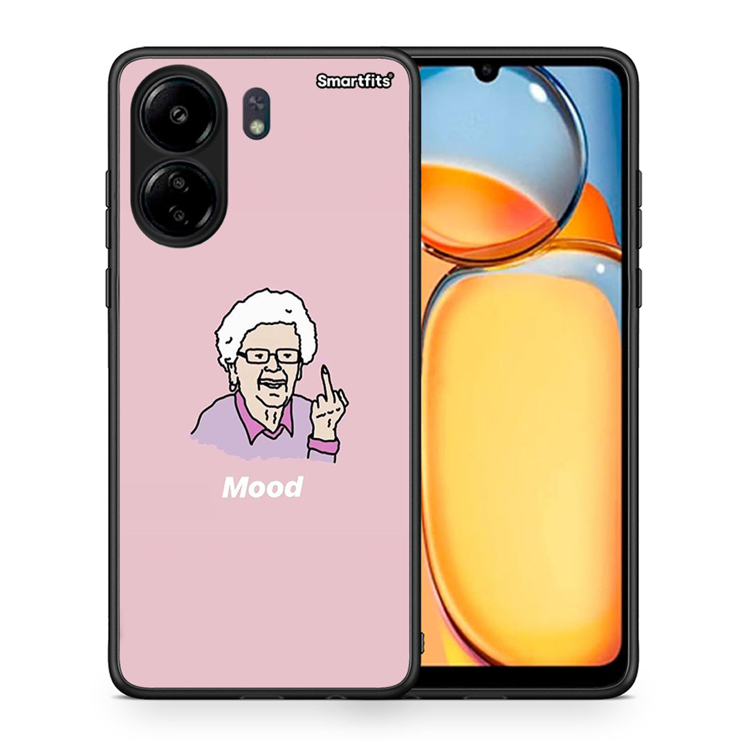 Θήκη Xiaomi Redmi 13C Mood PopArt από τη Smartfits με σχέδιο στο πίσω μέρος και μαύρο περίβλημα | Xiaomi Redmi 13C Mood PopArt case with colorful back and black bezels