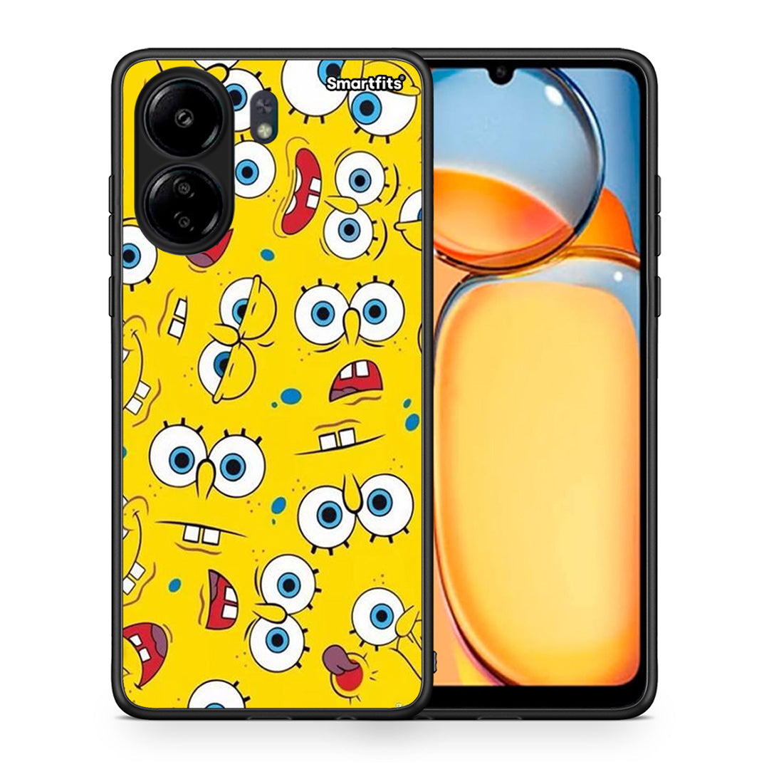 Θήκη Xiaomi Redmi 13C Sponge PopArt από τη Smartfits με σχέδιο στο πίσω μέρος και μαύρο περίβλημα | Xiaomi Redmi 13C Sponge PopArt case with colorful back and black bezels
