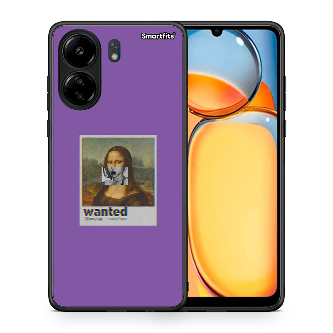 Θήκη Xiaomi Redmi 13C Monalisa Popart από τη Smartfits με σχέδιο στο πίσω μέρος και μαύρο περίβλημα | Xiaomi Redmi 13C Monalisa Popart case with colorful back and black bezels