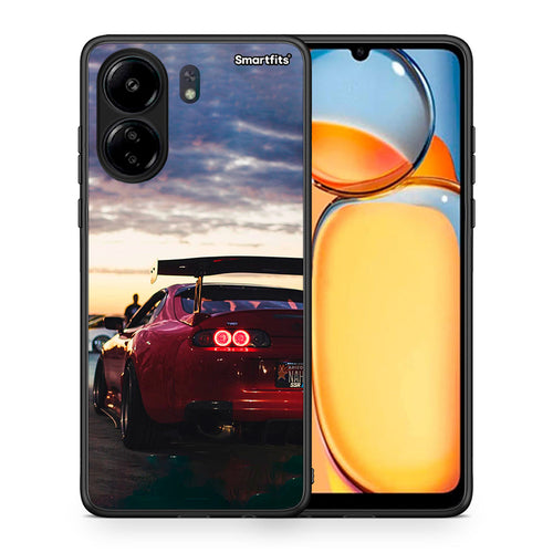 Θήκη Xiaomi Redmi 13C Racing Supra από τη Smartfits με σχέδιο στο πίσω μέρος και μαύρο περίβλημα | Xiaomi Redmi 13C Racing Supra case with colorful back and black bezels
