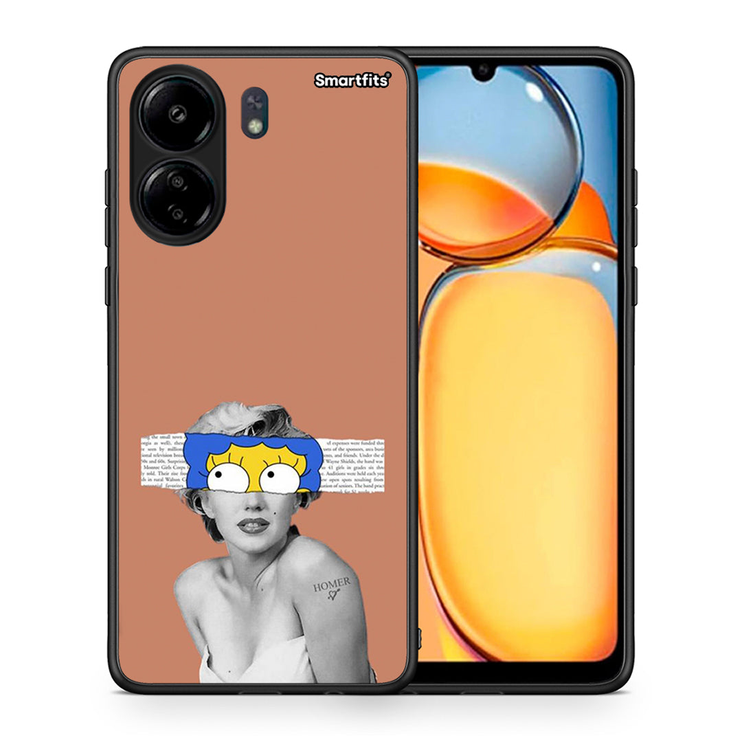 Θήκη Xiaomi Redmi 13C Sim Merilyn από τη Smartfits με σχέδιο στο πίσω μέρος και μαύρο περίβλημα | Xiaomi Redmi 13C Sim Merilyn case with colorful back and black bezels
