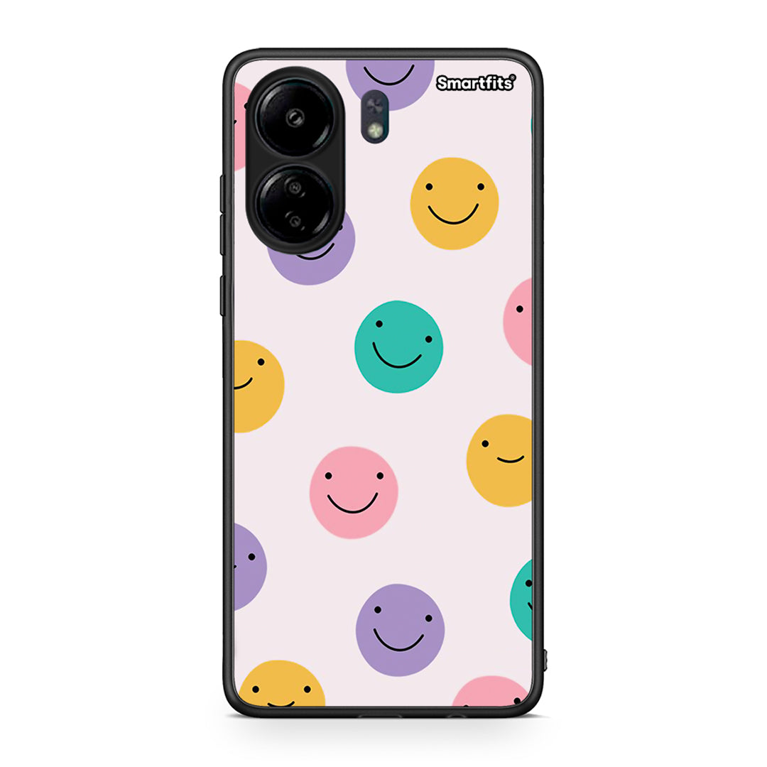 Xiaomi Redmi 13C Smiley Faces θήκη από τη Smartfits με σχέδιο στο πίσω μέρος και μαύρο περίβλημα | Smartphone case with colorful back and black bezels by Smartfits