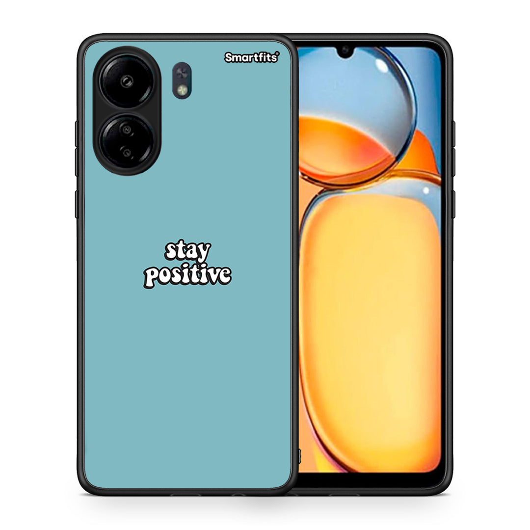 Θήκη Xiaomi Redmi 13C Positive Text από τη Smartfits με σχέδιο στο πίσω μέρος και μαύρο περίβλημα | Xiaomi Redmi 13C Positive Text case with colorful back and black bezels