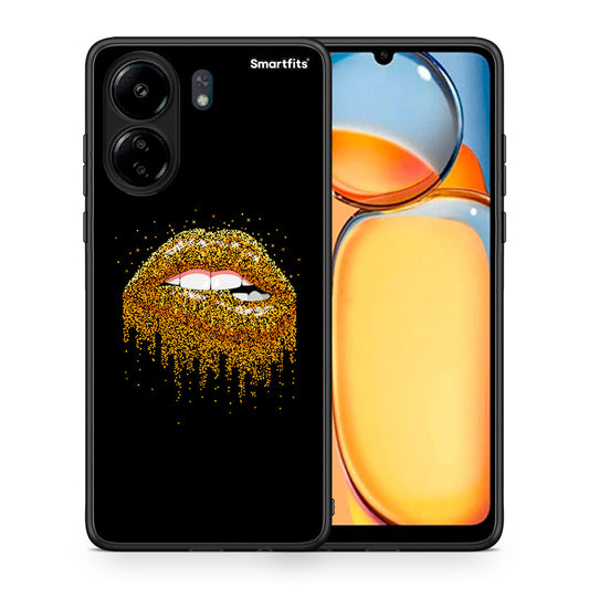 Θήκη Xiaomi Redmi 13C Golden Valentine από τη Smartfits με σχέδιο στο πίσω μέρος και μαύρο περίβλημα | Xiaomi Redmi 13C Golden Valentine case with colorful back and black bezels