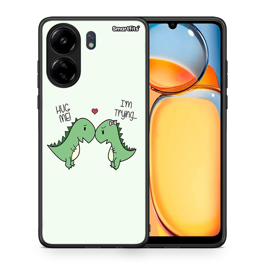 Θήκη Xiaomi Redmi 13C Rex Valentine από τη Smartfits με σχέδιο στο πίσω μέρος και μαύρο περίβλημα | Xiaomi Redmi 13C Rex Valentine case with colorful back and black bezels