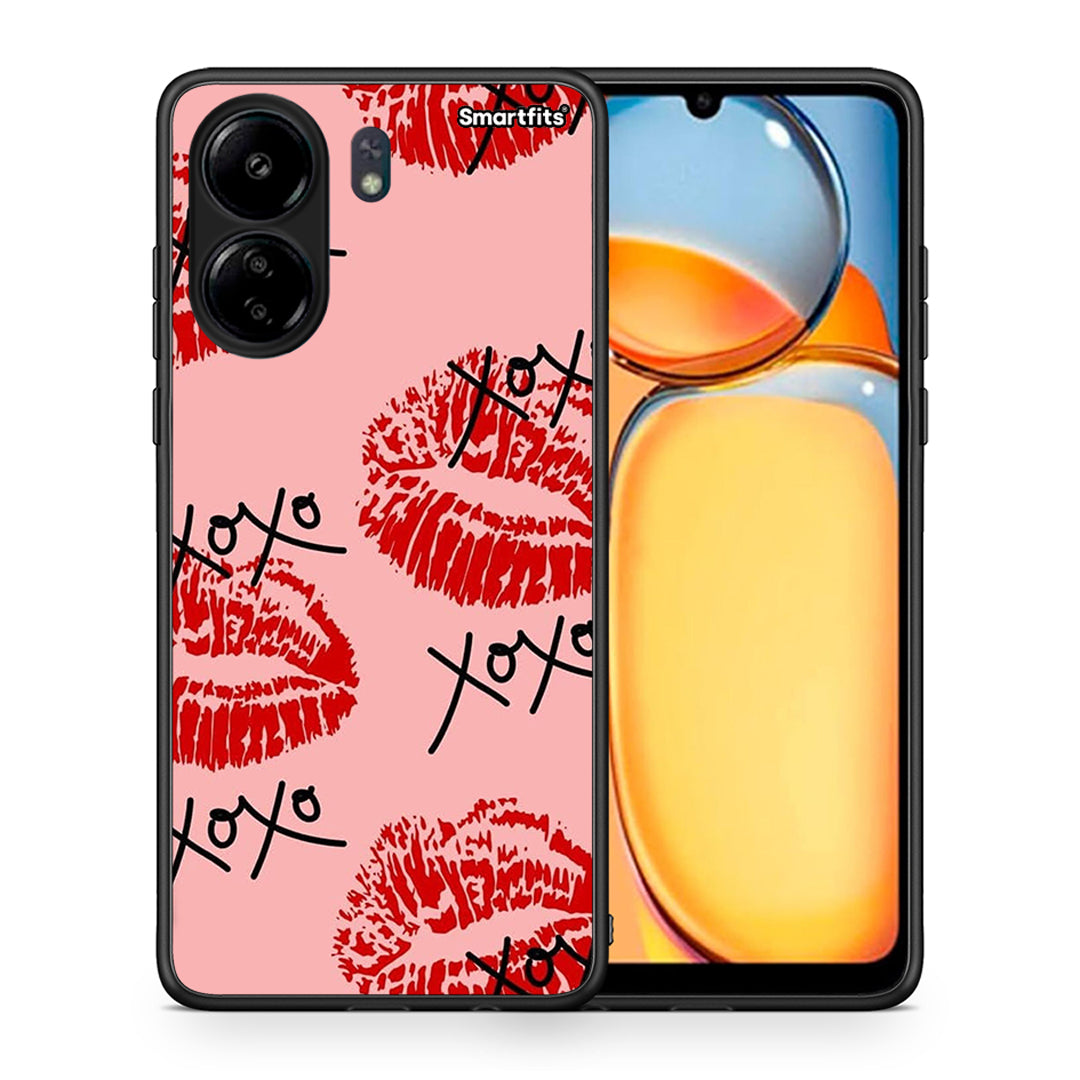 Θήκη Xiaomi Redmi 13C XOXO Lips από τη Smartfits με σχέδιο στο πίσω μέρος και μαύρο περίβλημα | Xiaomi Redmi 13C XOXO Lips case with colorful back and black bezels