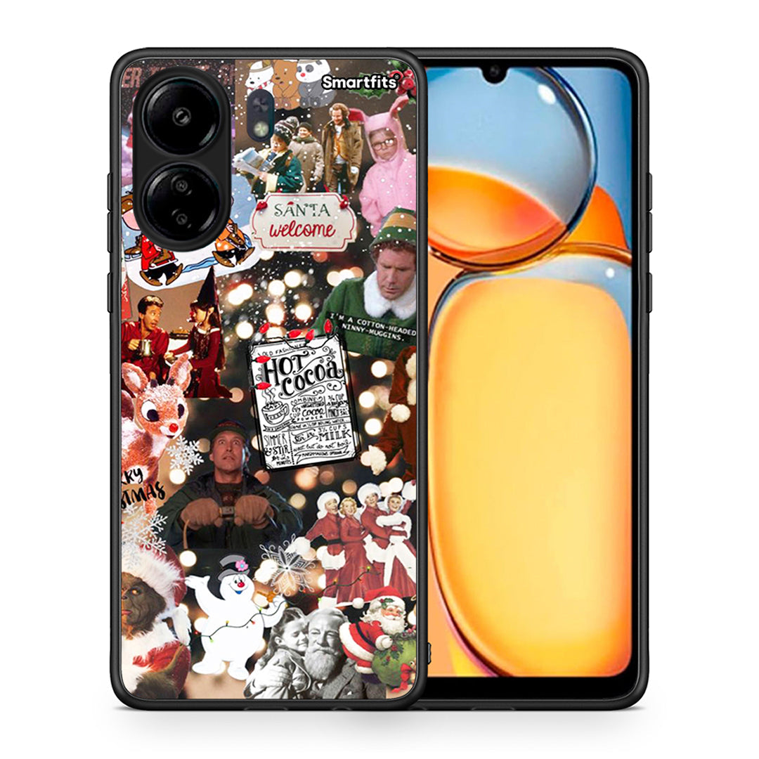 Θήκη Xiaomi Redmi 13C Xmas Movies από τη Smartfits με σχέδιο στο πίσω μέρος και μαύρο περίβλημα | Xiaomi Redmi 13C Xmas Movies case with colorful back and black bezels