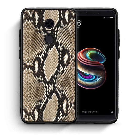 Θήκη Xiaomi Redmi 5 Plus Fashion Snake Animal από τη Smartfits με σχέδιο στο πίσω μέρος και μαύρο περίβλημα | Xiaomi Redmi 5 Plus Fashion Snake Animal case with colorful back and black bezels