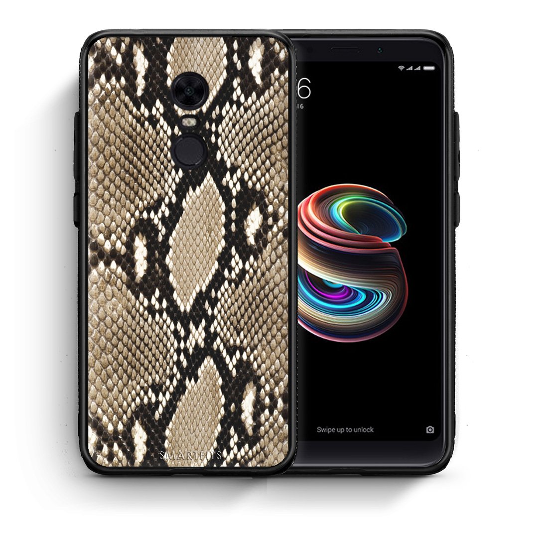 Θήκη Xiaomi Redmi 5 Plus Fashion Snake Animal από τη Smartfits με σχέδιο στο πίσω μέρος και μαύρο περίβλημα | Xiaomi Redmi 5 Plus Fashion Snake Animal case with colorful back and black bezels