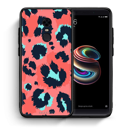 Θήκη Xiaomi Redmi 5 Plus Pink Leopard Animal από τη Smartfits με σχέδιο στο πίσω μέρος και μαύρο περίβλημα | Xiaomi Redmi 5 Plus Pink Leopard Animal case with colorful back and black bezels