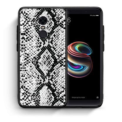 Θήκη Xiaomi Redmi 5 Plus White Snake Animal από τη Smartfits με σχέδιο στο πίσω μέρος και μαύρο περίβλημα | Xiaomi Redmi 5 Plus White Snake Animal case with colorful back and black bezels