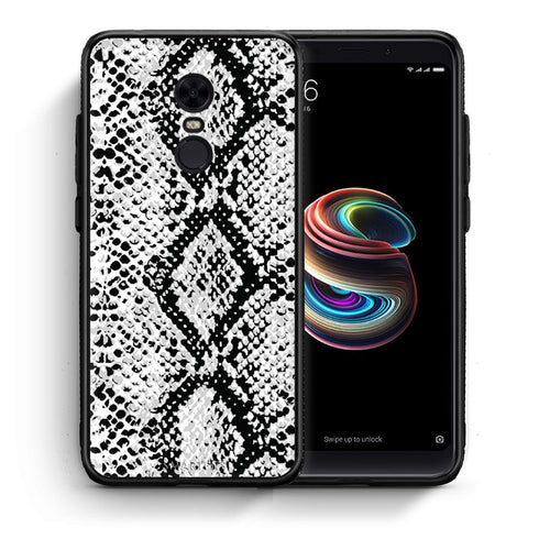 Θήκη Xiaomi Redmi 5 Plus White Snake Animal από τη Smartfits με σχέδιο στο πίσω μέρος και μαύρο περίβλημα | Xiaomi Redmi 5 Plus White Snake Animal case with colorful back and black bezels