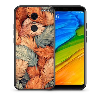 Θήκη Xiaomi Redmi 5 Plus Autumn Leaves από τη Smartfits με σχέδιο στο πίσω μέρος και μαύρο περίβλημα | Xiaomi Redmi 5 Plus Autumn Leaves case with colorful back and black bezels