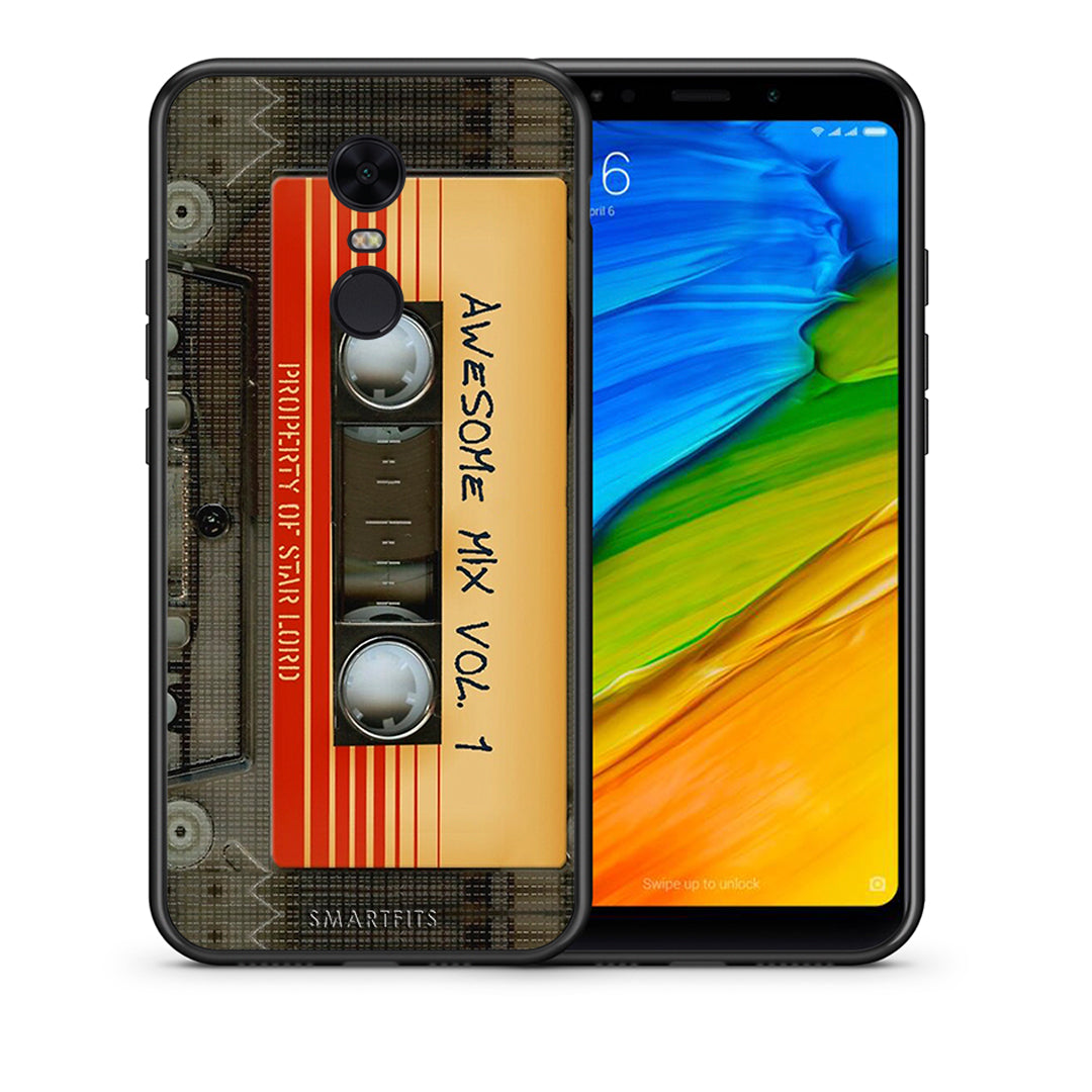 Θήκη Xiaomi Redmi 5 Plus Awesome Mix από τη Smartfits με σχέδιο στο πίσω μέρος και μαύρο περίβλημα | Xiaomi Redmi 5 Plus Awesome Mix case with colorful back and black bezels